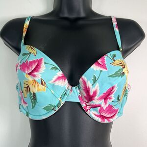 Victoria Secret Swim Bikini Top 38C Floral Halter Pink Tag